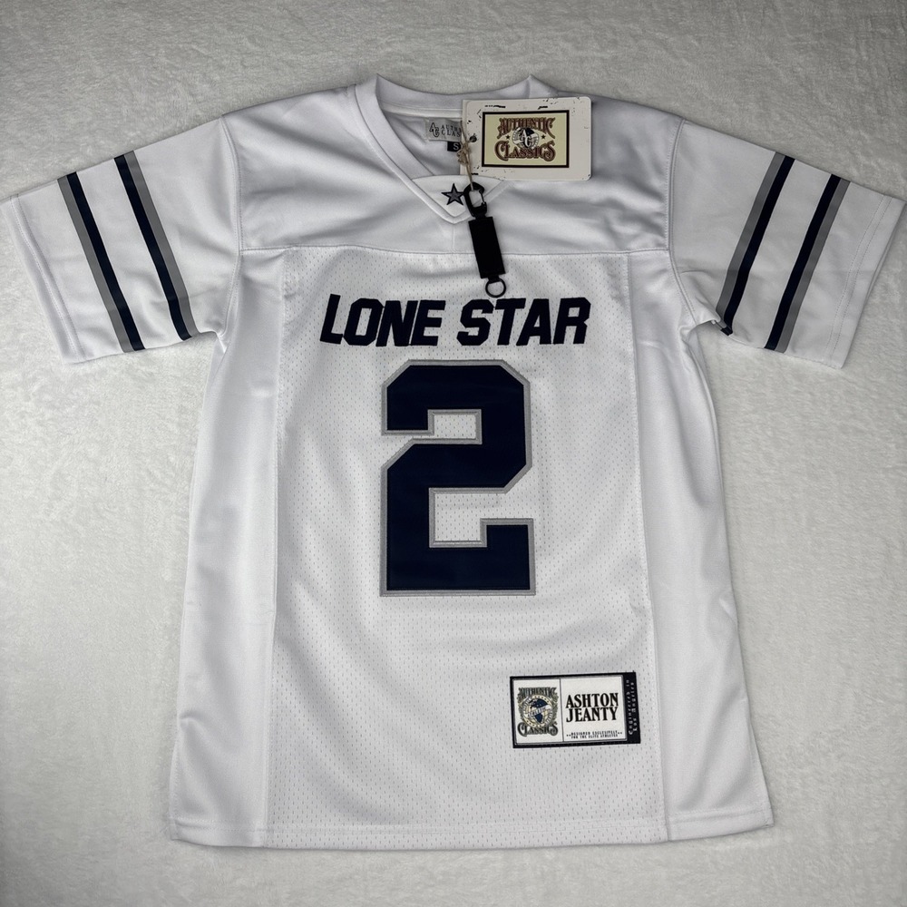 HEADGEAR ASHTON JEANTY LONG STAR HIGH SCHOOL FOOTBALL JERSEY (WHITE) #2 Small
